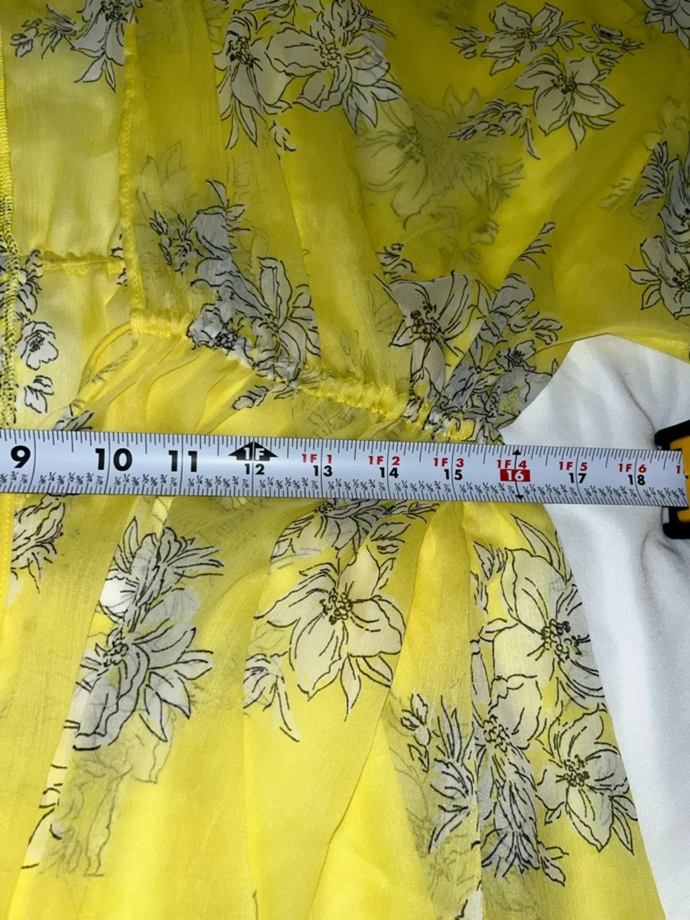 Abercrombie & Fitch Yellow Floral Swim Coverup Tie Front Kimono Style Sleeves